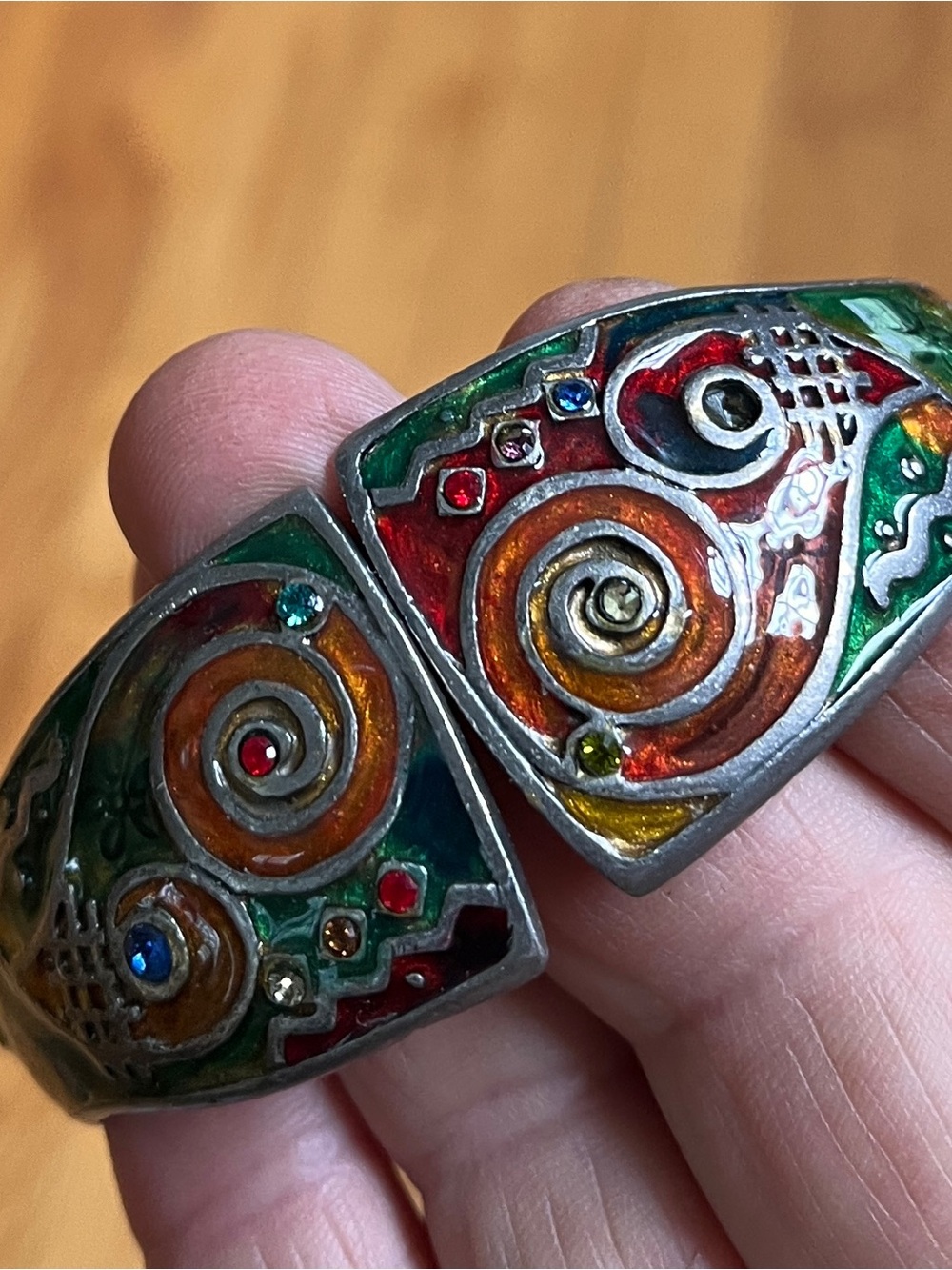 Colorful Enamel Cuff Bracelet Women Jewelry Vintage Chico’s Boho Retro styling